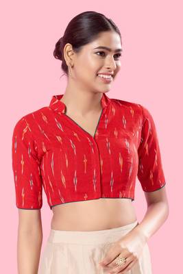 Padded Cotton High Neck Blouse 5