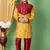 embroidery & sequins work dupion silk kurta and pajama set for boys