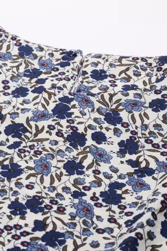 women polychiffon white floral printed dress
