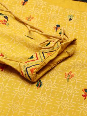 women's calf length round neck yellow ethnic motifs straight kurta 4