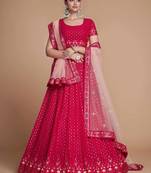 Enchanting Rani Pink Embroidery Georgette Wedding Lehenga Choli