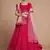 rani pink embroidery georgette wedding lehenga set choli with dupatta