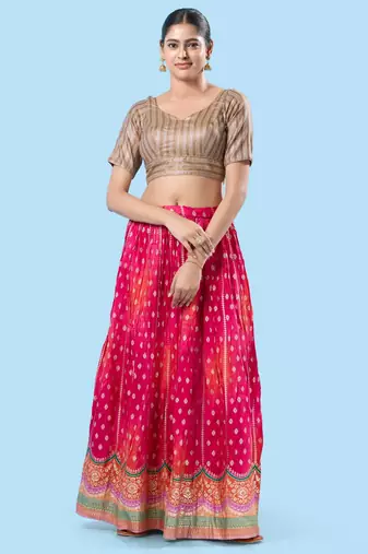 Padded Brocade V Neck Blouse