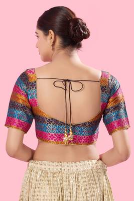 Multi Brocade Printed Designer Blouse 3
