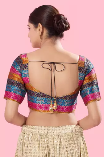 Multi Brocade Printed Designer Blouse