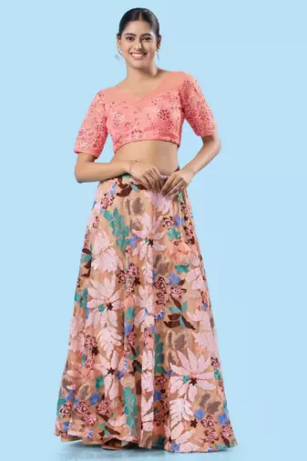 Padded Net Sweatheart Neck Blouse