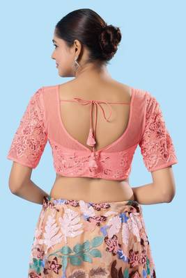 Padded Net Sweatheart Neck Blouse 3