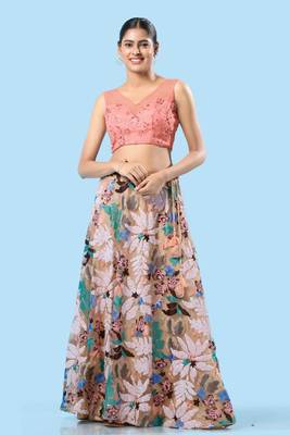 Padded Net Sweatheart Neck Blouse 2