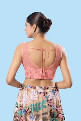 Padded Net Sweatheart Neck Blouse 3