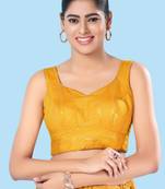 Padded Brocade Round Neck Blouse