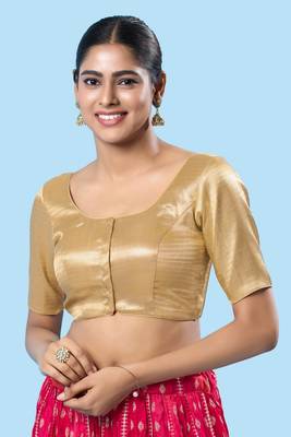 Padded Shimmer Round Neck Blouse 1