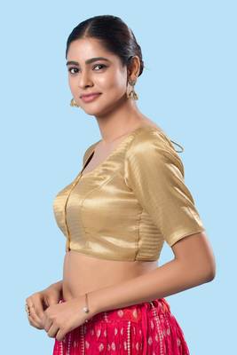 Padded Shimmer Round Neck Blouse 4