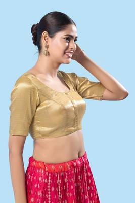 Padded Shimmer Round Neck Blouse 5