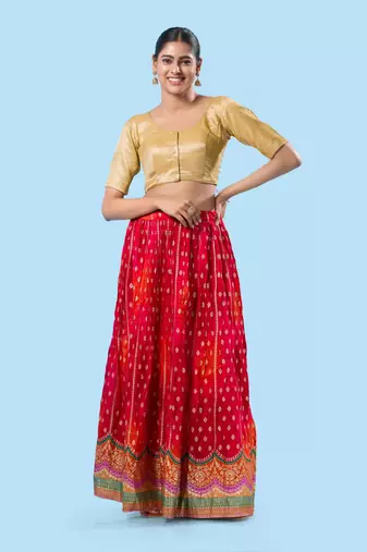 Padded Shimmer Round Neck Blouse