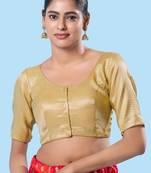 Padded Shimmer Round Neck Blouse