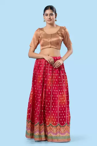 Padded Shimmer Round Neck Blouse