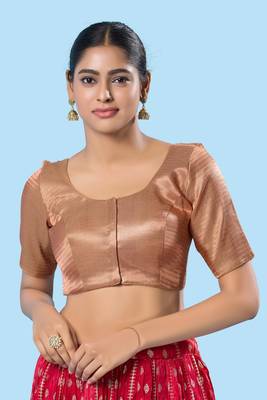 Padded Shimmer Round Neck Blouse 1
