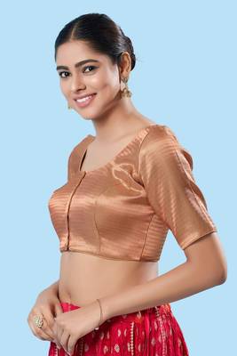 Padded Shimmer Round Neck Blouse 4