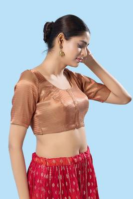 Padded Shimmer Round Neck Blouse 5