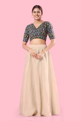 Padded Cotton V Neck Blouse 2