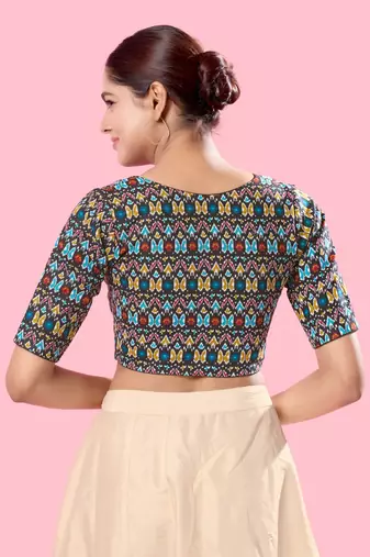 Padded Cotton V Neck Blouse