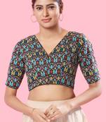 Padded Cotton V Neck Blouse