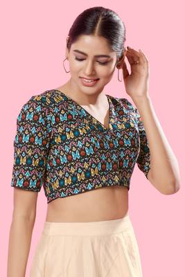 Padded Cotton V Neck Blouse 5