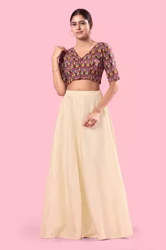 Padded Cotton V Neck Blouse