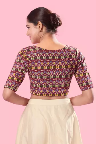 Padded Cotton V Neck Blouse