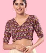 Padded Cotton V Neck Blouse