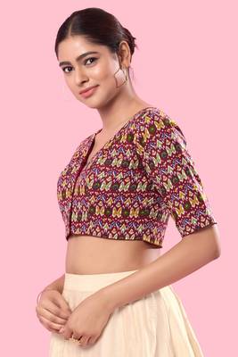 Padded Cotton V Neck Blouse 4