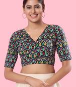 Padded Cotton V Neck Blouse