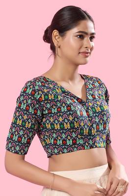 Padded Cotton V Neck Blouse 5