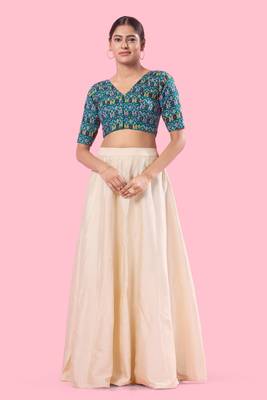 Padded Cotton V Neck Blouse 2