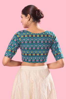Padded Cotton V Neck Blouse 3