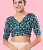 Padded Cotton V Neck Blouse