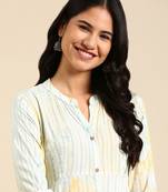 women's ankle length mandarin collar sea green abstract anarkali kurta