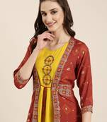 women's ankle length round neck lime green solid anarkali kurta