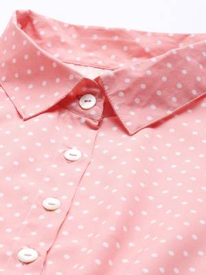 pink crepe polka dot mini dress 2