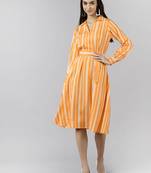 stripted printed shirt dress