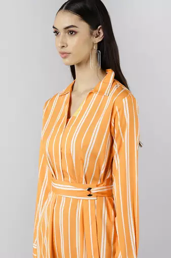 stripted printed shirt dress