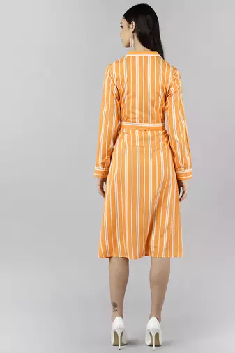 stripted printed shirt dress