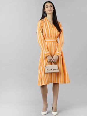 stripted printed shirt dress 5