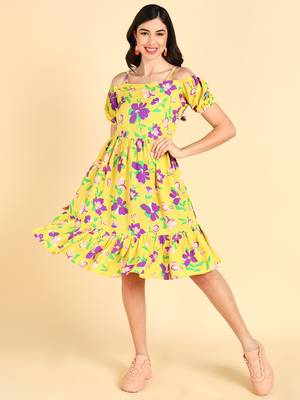 poly georgette floral printed dress 1