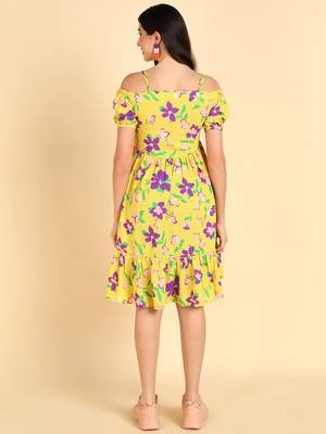 poly georgette floral printed dress 4