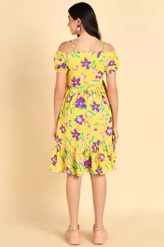 poly georgette floral printed dress