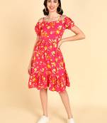 poly georgette floral printed dress