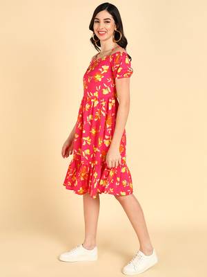 poly georgette floral printed dress 3