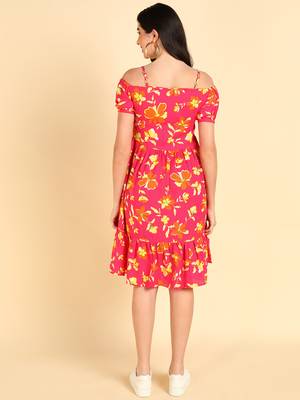 poly georgette floral printed dress 4