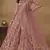 Pink embroidered butterfly net semi stitched anarkali suit
